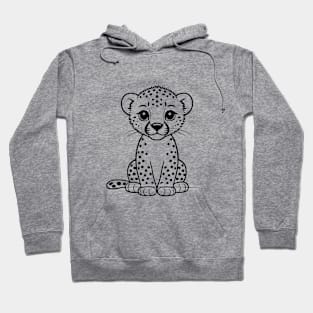 Cute Baby Cheetah Cub Animal Outline Hoodie